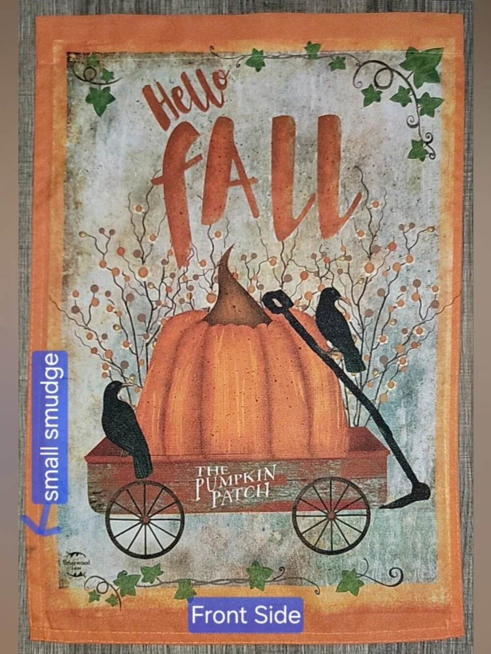Decorative Fall Garden Flag Orange/Black+ More! Hello Fall - The Pumpkin Patch